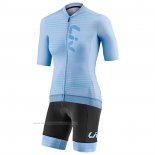 2023 Maillot Cyclisme Femme Liv Lumiere Bleu Manches Courtes Et cuissard